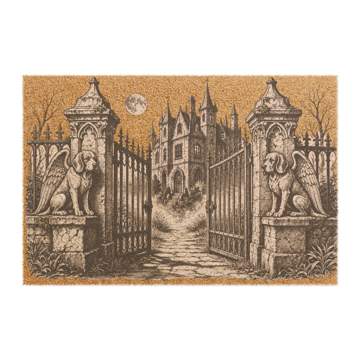 Beagle Gargoyle Angel Gothic Protector Welcome Mat