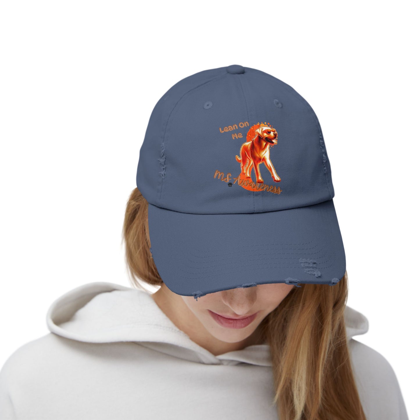 Labrador Retriever "Lean on Me" MS Awareness Distressed Cap