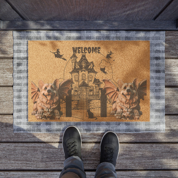 Corgi Guardian Angel Gargoyle Doormat