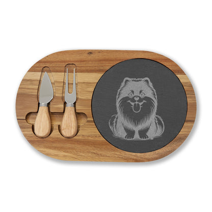 Pomsky Engraved Charcuterie Board, Dog Lover Cheese Board & Serving Platter