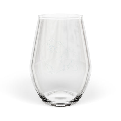 Pomeranian Sketch and Serve Engraved Stemless Wineglass