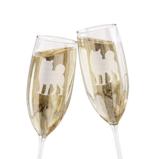 Shiba Inu Engraved Champagne Flute