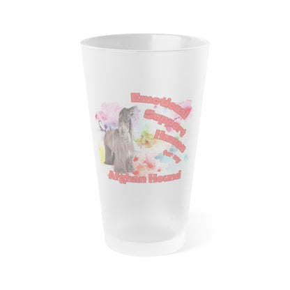 Emotional Support Human for my Afghan Hound frosted Pint glass