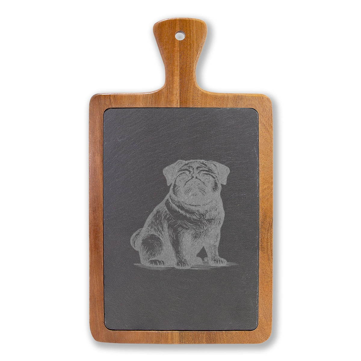 Pug Engraved Charcuterie Board, Dog Lover Cheese Board & Serving Platter