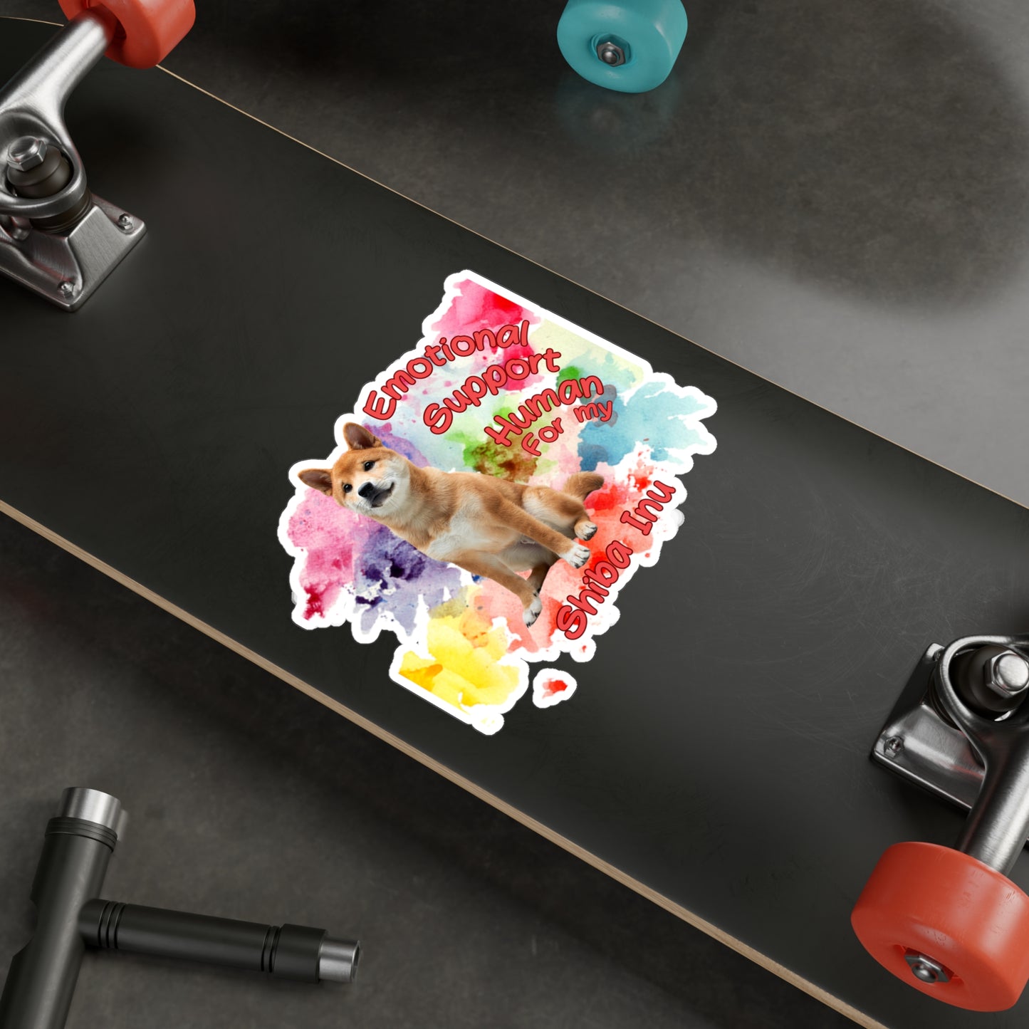 Emotional Support Human for Shiba Inu  die cut Sticker