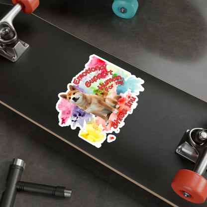 Emotional Support Human for Shiba Inu  die cut Sticker