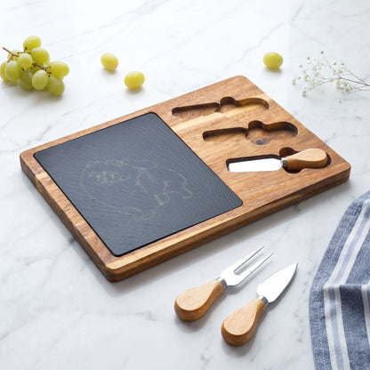 Pomeranian Engraved Charcuterie Board, Dog Lover Cheese Board & Serving Platter