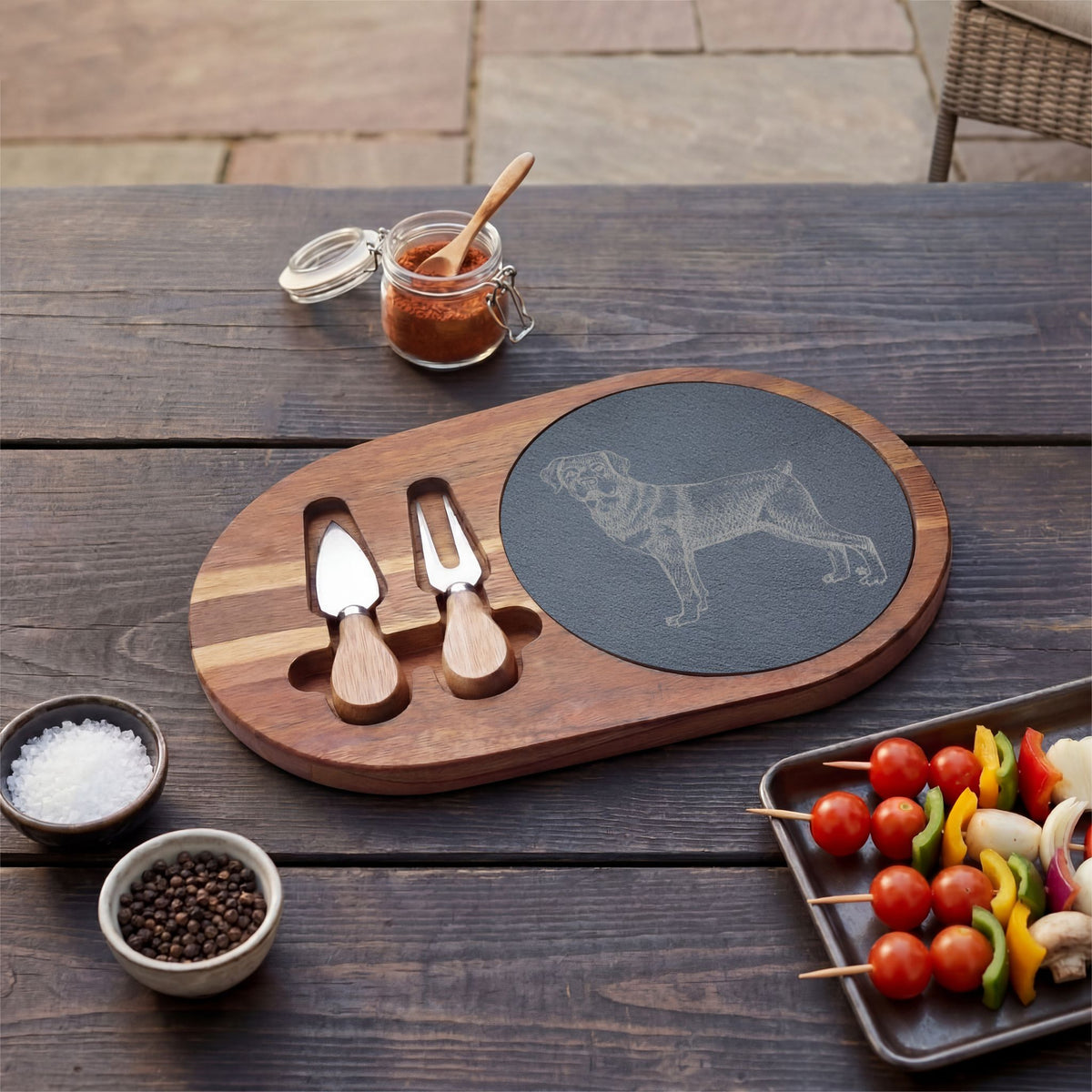 Rottweiler Engraved Charcuterie Board, Dog Lover Cheese Board & Serving Platter