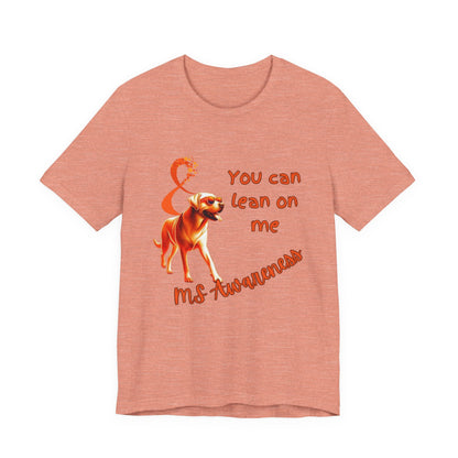 Labrador Retriever MS Awareness T-Shirt – "Lean on Me" Orange Ribbon Tee