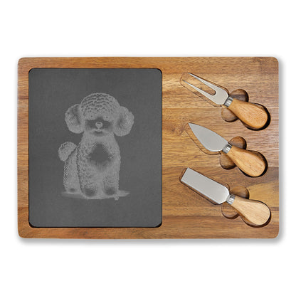 Toy Poodle Engraved Charcuterie Board, Dog Lover Cheese Board & Serving Platter
