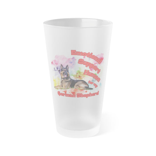 Emotional Support Human for my German Shepherd Frosted Pint Glass