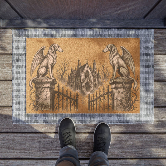 Afghan Hound Gargoyle Angel Gothic Protector Welcome Mat