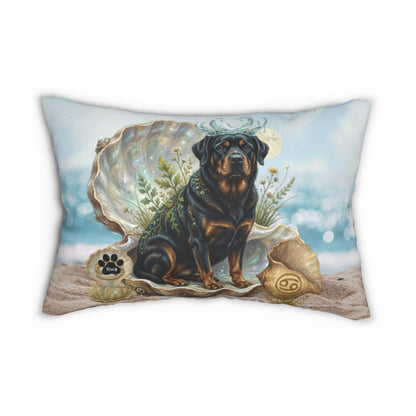 Cancer Zodiac Rottweiler Elements Text-Free Premium Lumbar Pillow