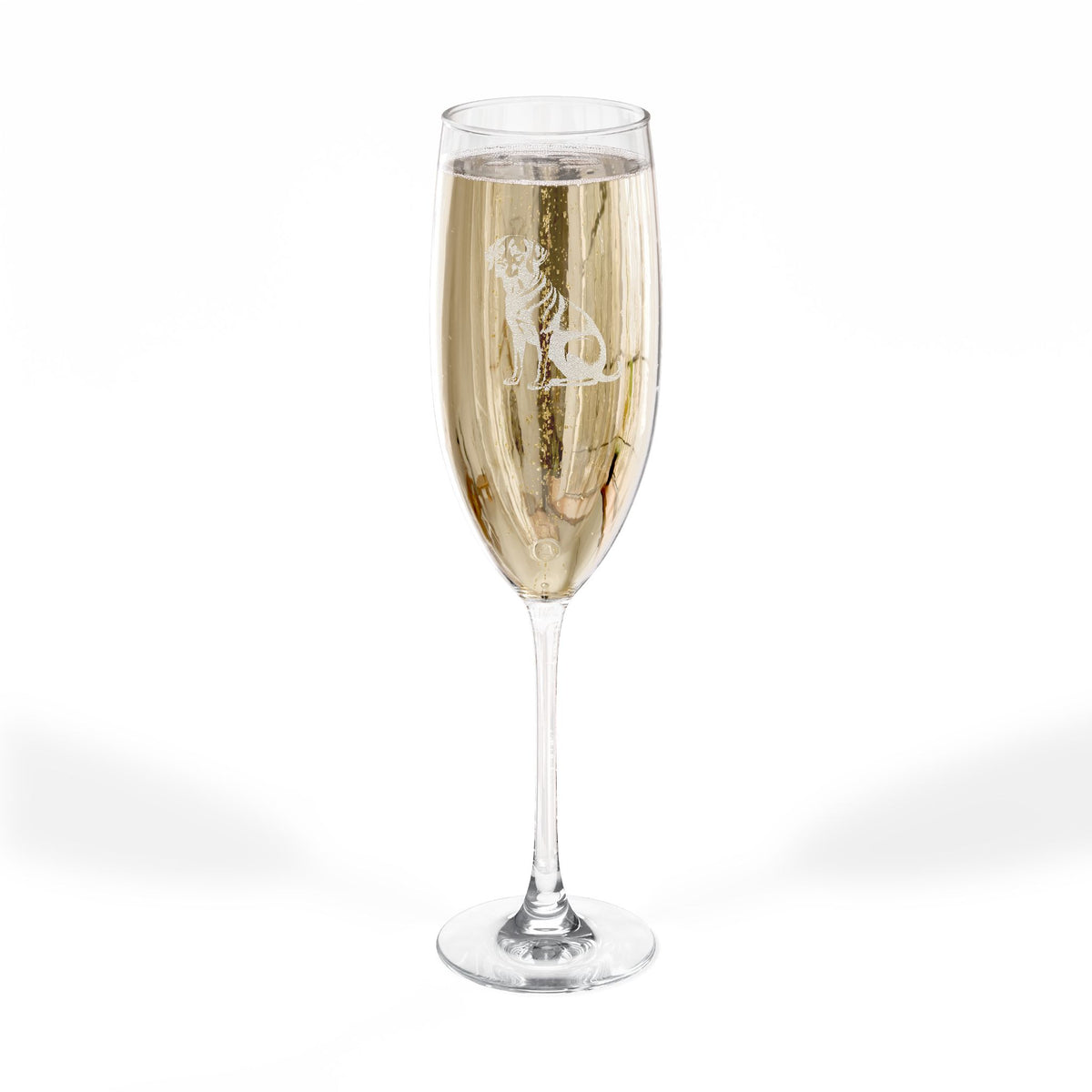 Black Lab Engraved Champagne Flute