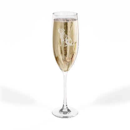 Black Lab Engraved Champagne Flute