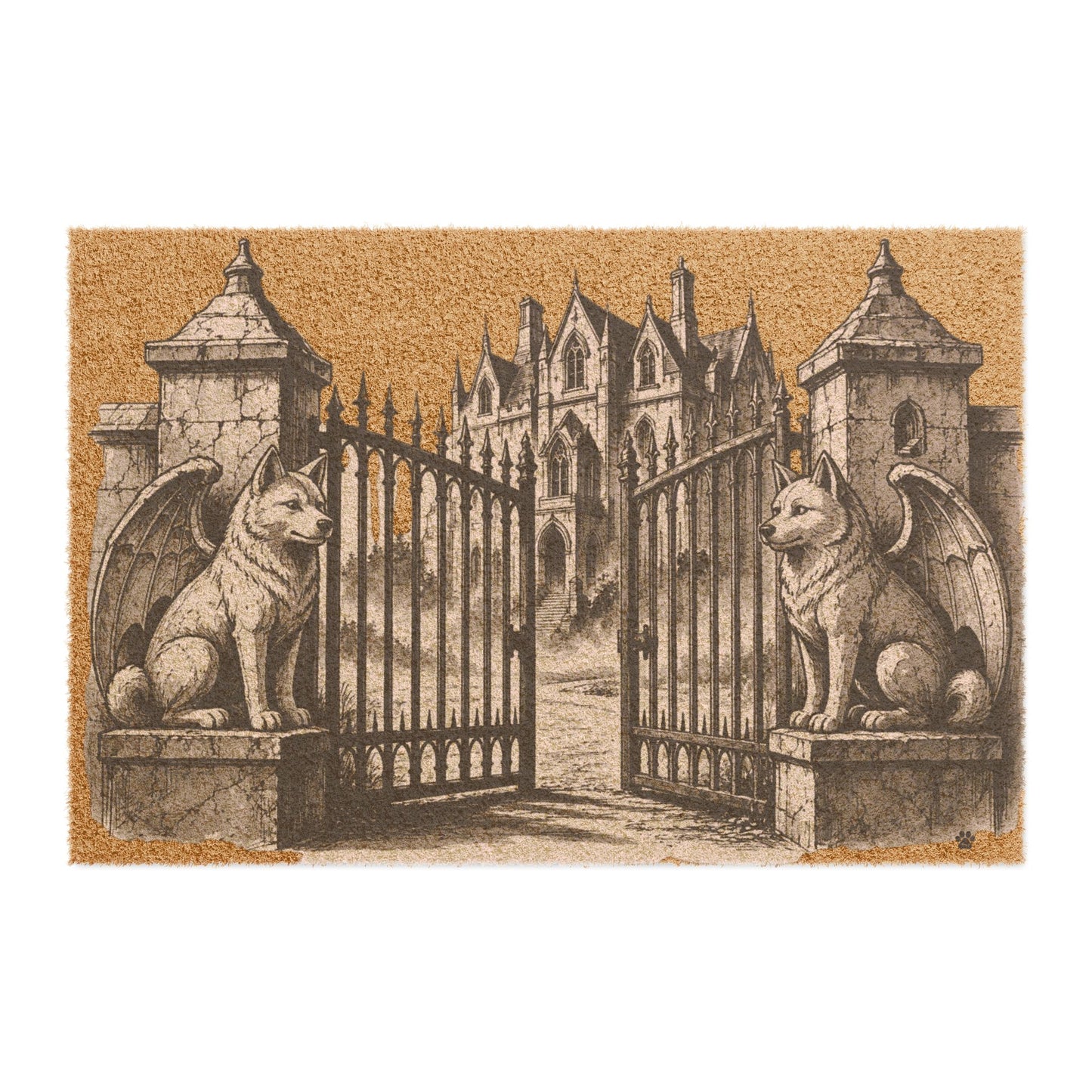 Shiba Inu Gargoyle Angel Gothic Protector Welcome Mat