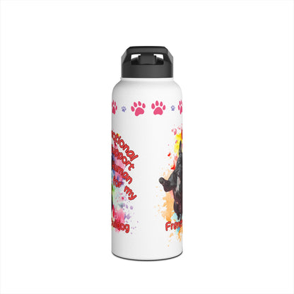 Emotional Support Human for my French Bulldog sports Water bottle