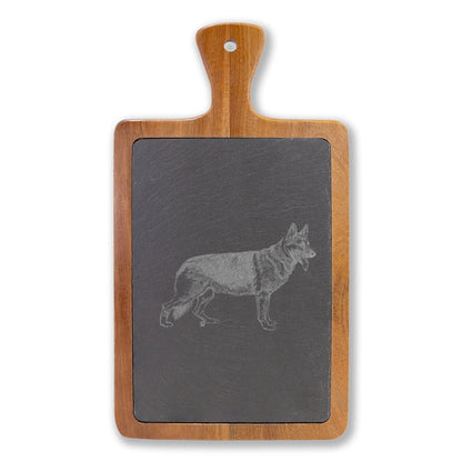 German Shepherd Engraved Charcuterie Board, Dog Lover Cheese Board & Serving Platter