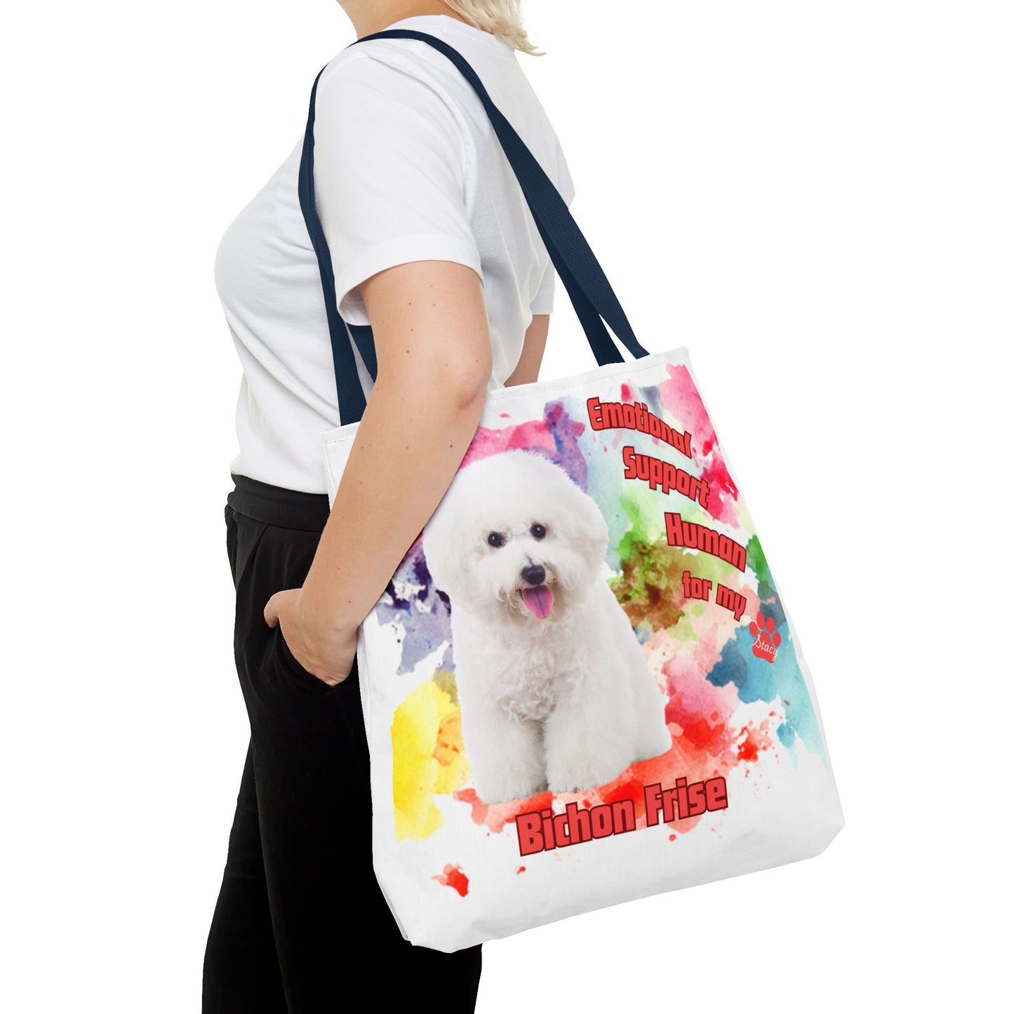 Emotional Support Human for my Bichon Frise Tote Bag