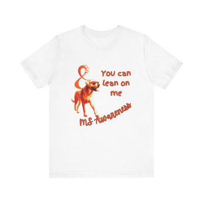 Labrador Retriever MS Awareness T-Shirt – "Lean on Me" Orange Ribbon Tee