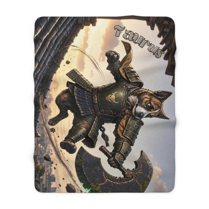 Taurus Boxer Warrior Sherpa Blanket