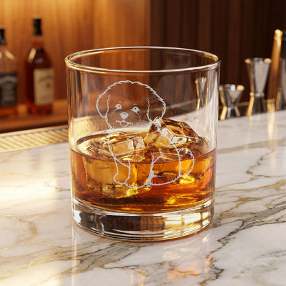 Bichon Frise Engraved Whiskey Glass
