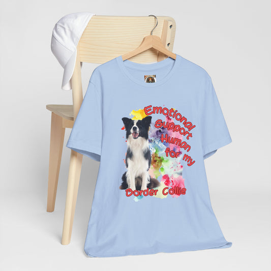 Emotional Support Human Border Collie T-Shirt for Dog Lovers