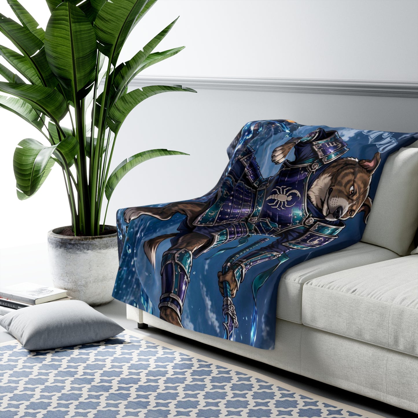 Scorpio Pitbull Warrior Sherpa Blanket