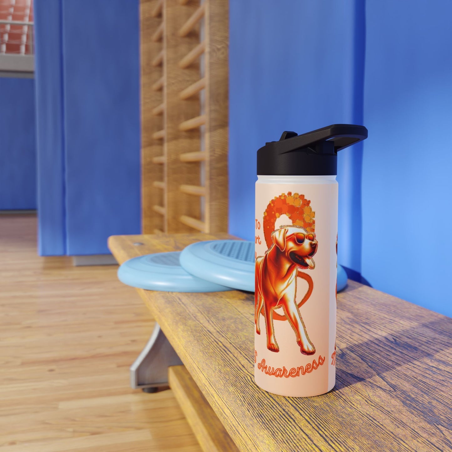 Labrador Retriever "Here to Support You" MS Awareness Stainless Steel Water Bottle