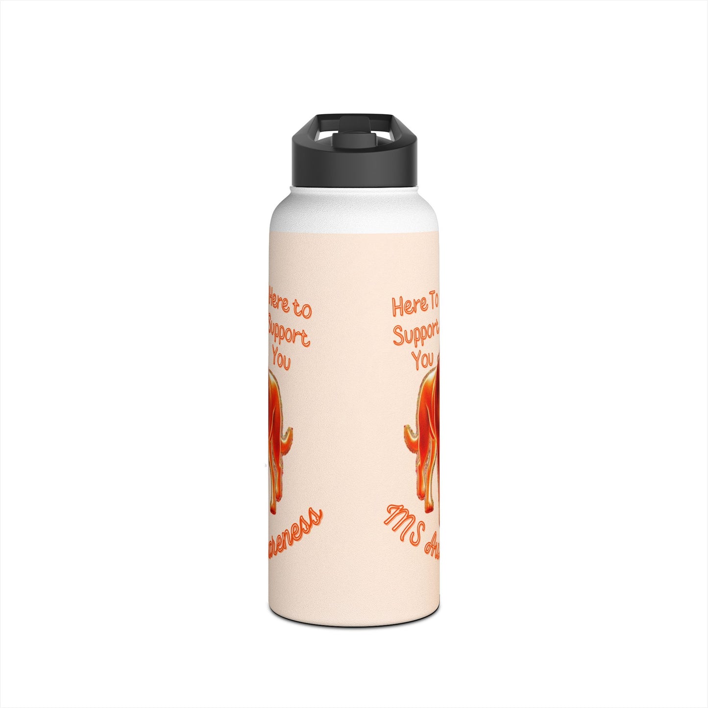 Labrador Retriever "Here to Support You" MS Awareness Stainless Steel Water Bottle