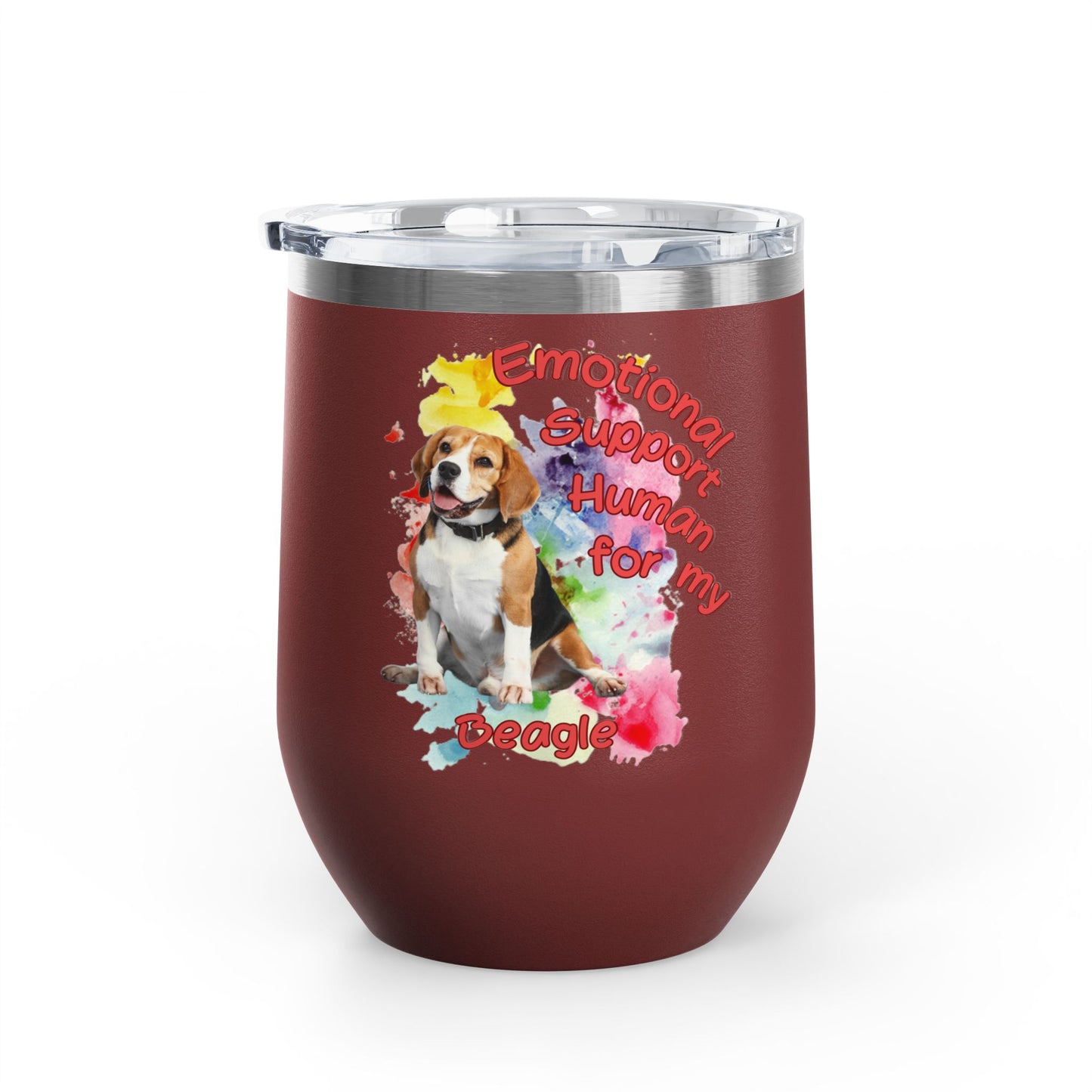 Emotional Support Human for My Beagle Wine Tumbler