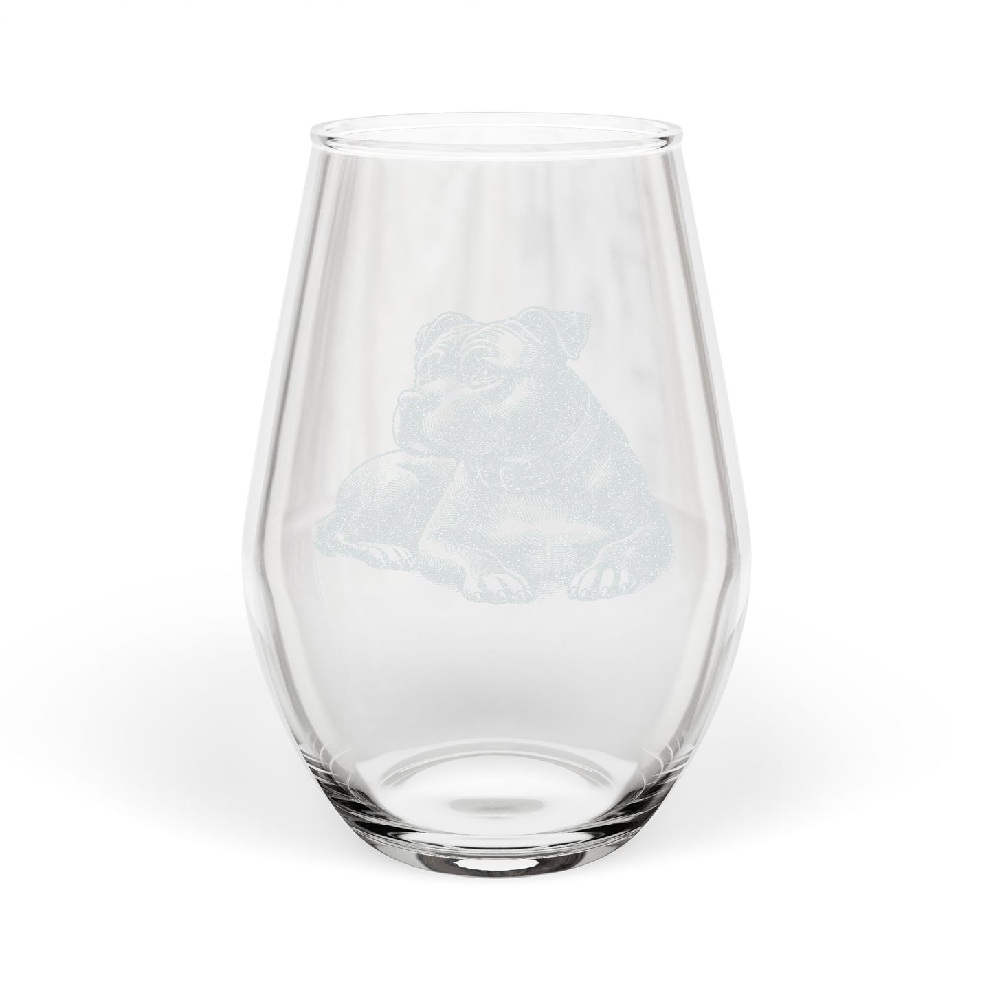 Pitbull Sketch and Serve Engraved Stemless Wineglass