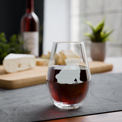 Pug Sketch and Serve Engraved Stemless Wineglass