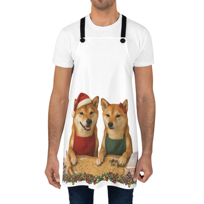 Shiba Inu Christmas Cookie Bakers Apron - Perfect for Holiday Baking