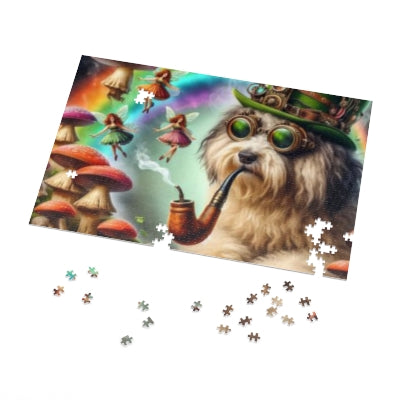 St Patricks day Irish wolfhound fairy circle Jigsaw Puzzle (30, 110, 252, 500,1000-Piece)