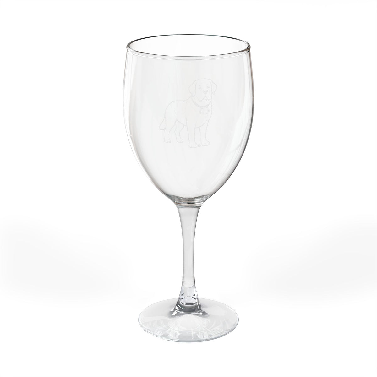 Saint Bernard Engraved Wine Glass