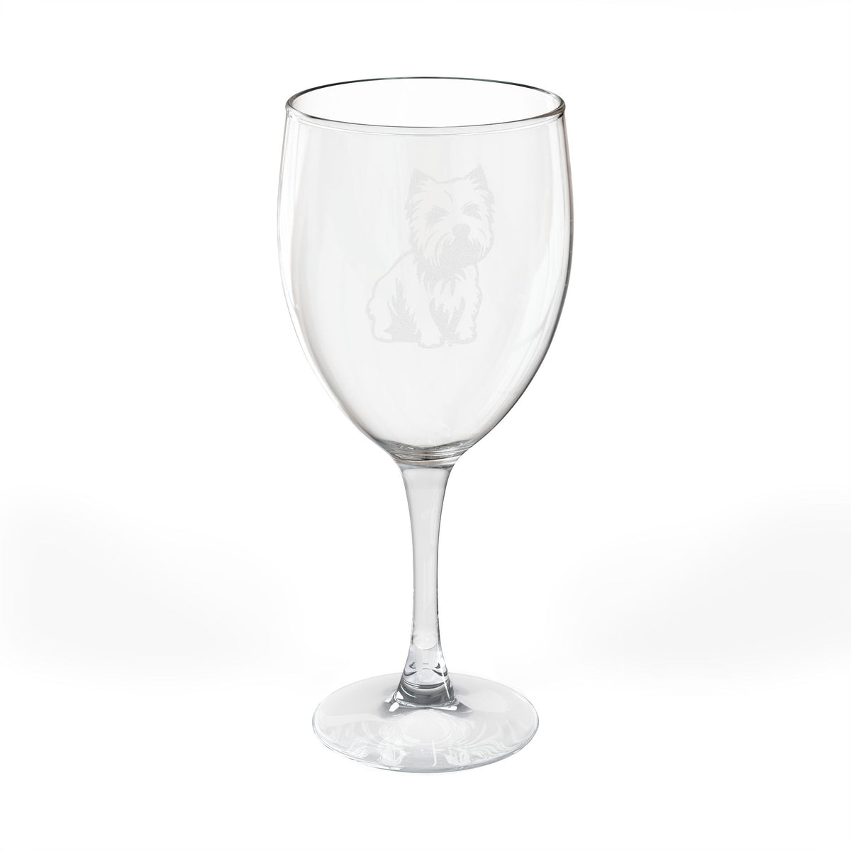 West Highland Terrier Engraved Wine Glass