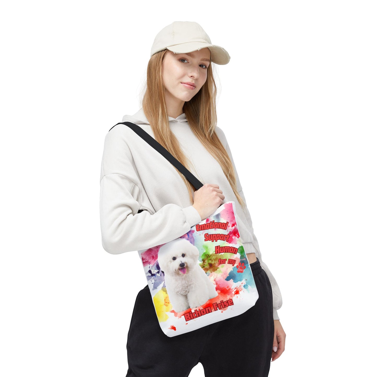 Emotional Support Human for my Bichon Frise Tote Bag