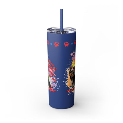 Emotional Support for my Yorkshire Terrier Skinny Tumbler, Pet lover Gift, Vibrant Canine Art