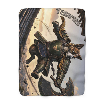 Taurus Boxer Warrior Sherpa Blanket