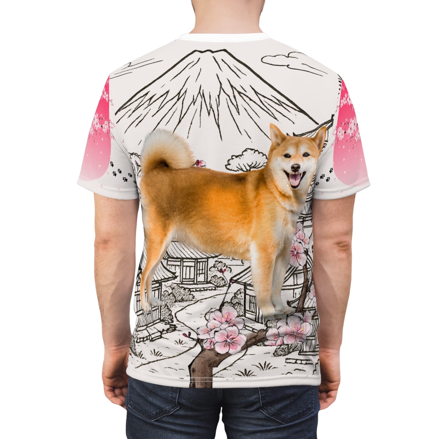 Shiba Inu Cherry Blossom  Unisex Tee
