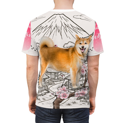 Shiba Inu Cherry Blossom  Unisex Tee
