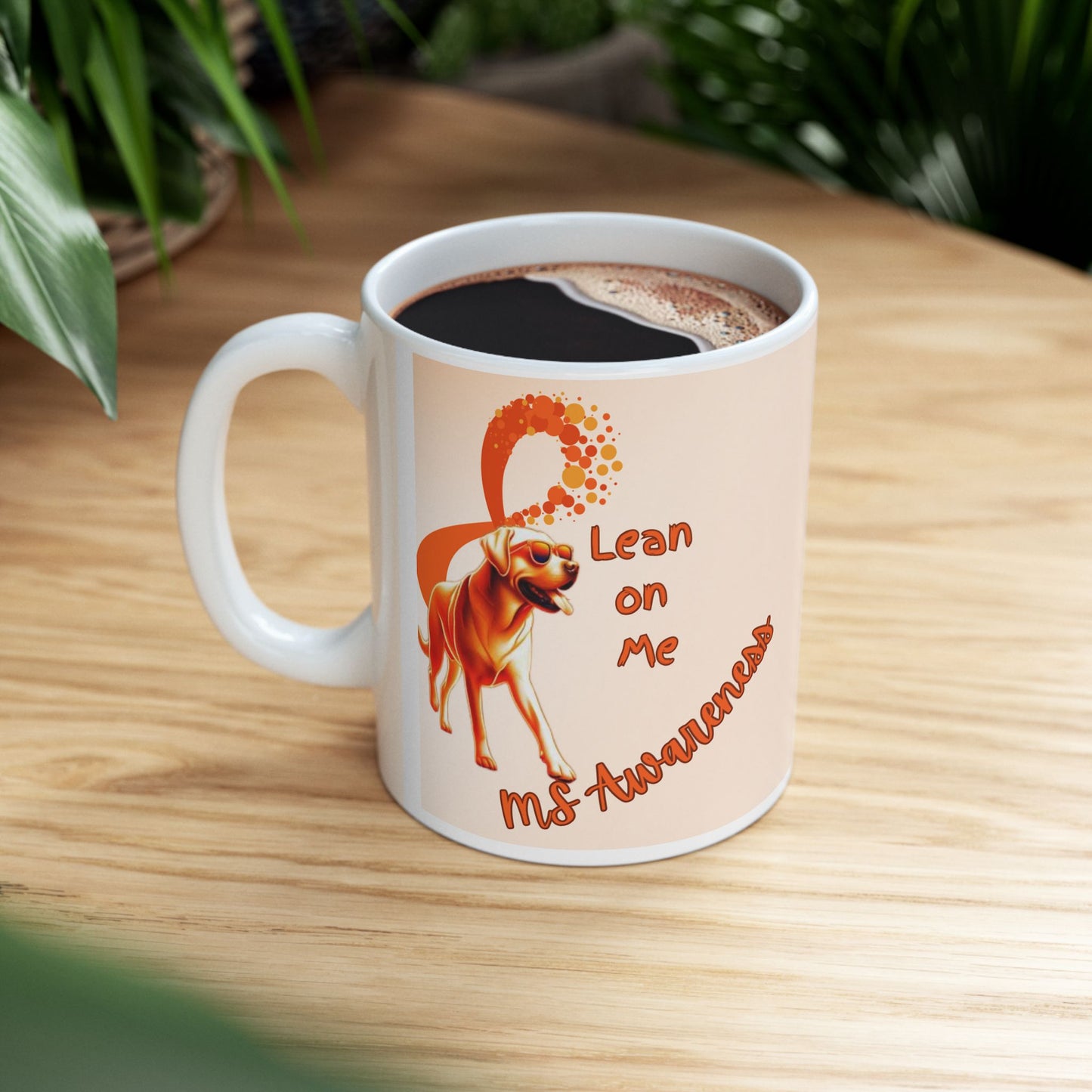 Labrador Retriever MS Awareness Coffee Mug – "Lean on Me" Ceramic Mug