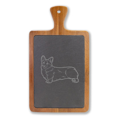 Corgi Engraved Charcuterie Board, Dog Lover Cheese Board & Serving Platter