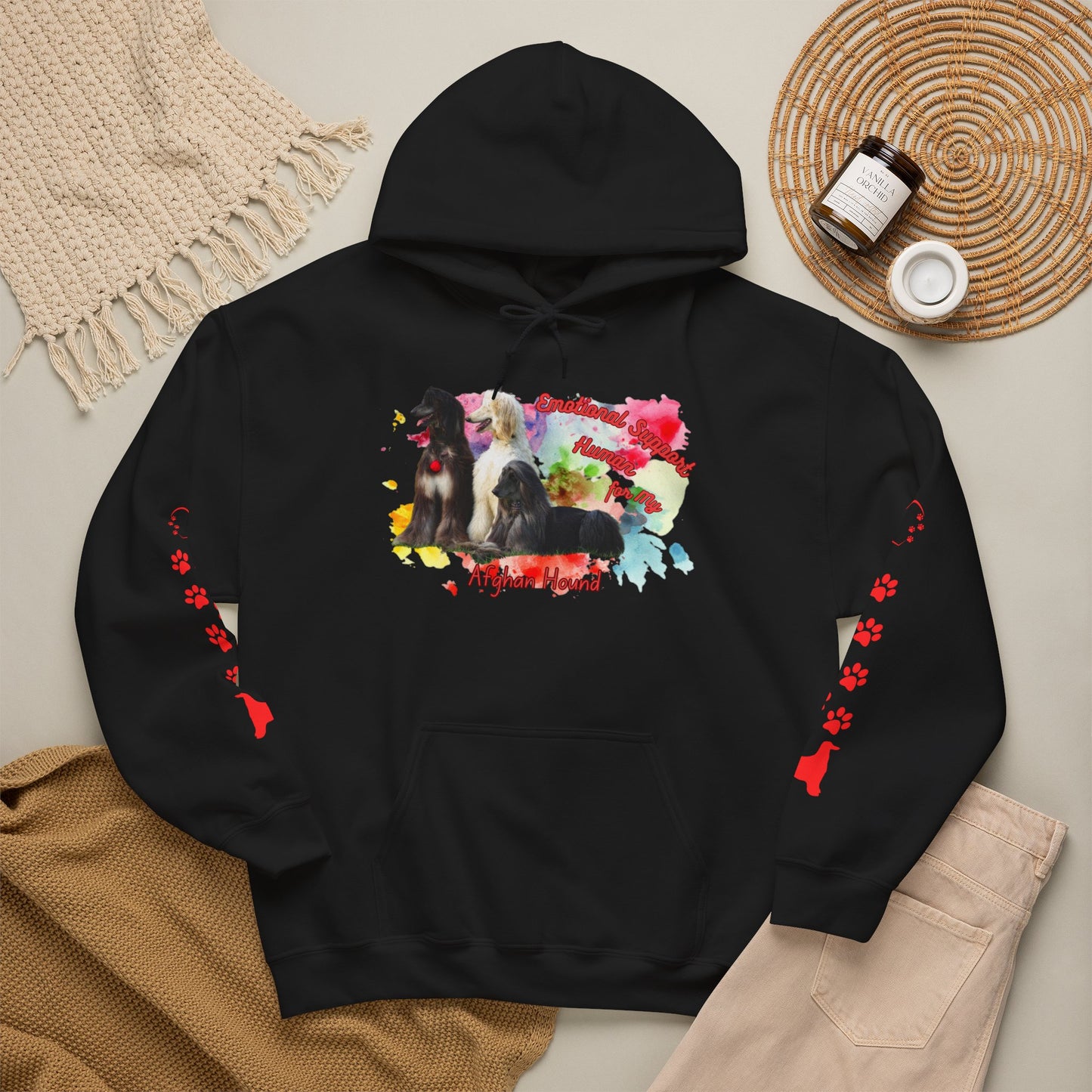 Afghan Hound Emotional Support Human Hooded Sweatshirt