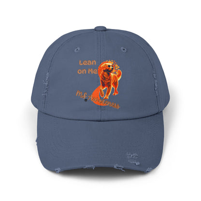 Golden Retriever "Lean on Me" MS Awareness Distressed Cap