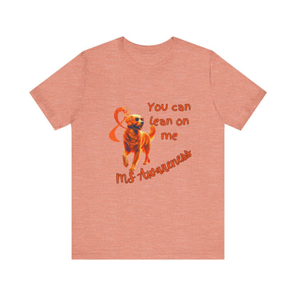 MS Awareness Golden Retriever lean on me Unisex Jersey Short Sleeve Tee
