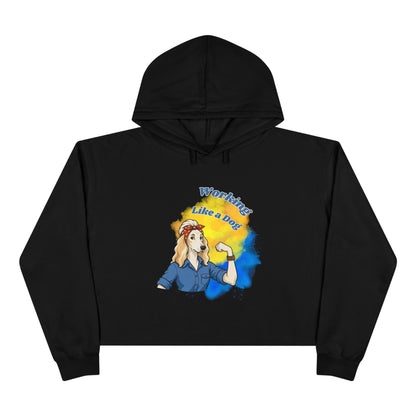 Afghan Hound Work Like a Dog Crop Hoodie