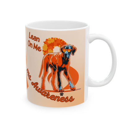 Great Dane MS Awareness Ceramic Mug - "Lean on Me" Mobility Service Dog Coffee Cup