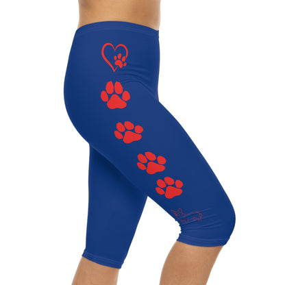 Paw Print and Corgi Capri Leggings for Animal Lovers